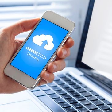 Cloud uploading from mobile phone for file sharing and collaboration